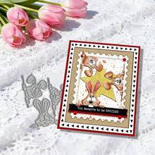 创意复活节兔子模具，DIY剪贴簿相册和压花模板，贺卡制作工具，卡片纸切割工艺品，礼品卡制作模板模切。 - 銀色 - 查看 6