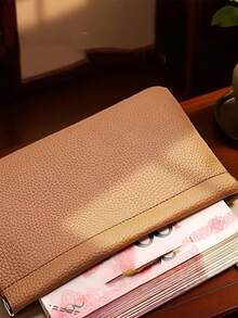 IC Auto-Lock Vintage Wallet - Long Banknote Clip, With Coin Pouch And Credit Card Slots - Durable (PU Material) - Deep Style // For Bank Deposit, Cash And ID Card Storage - Fashionable Wallet