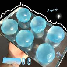 2个装 2026 最新款精美礼品畅销椰子油挤压玩具，透明蓝色减压玩具球，可塑形不回弹，挤压手感好，挤压减压系列，超柔软慢回弹质地，回弹减压设计，便携式桌面减压摆件，节日礼物，生日礼物，完美礼物 - 彩色 - 查看 9