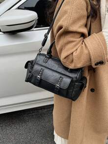 Ny trendig, avslappnad, minimalistisk, lätt och mångsidig axelväska för kvinnor - Svart - Visa 3