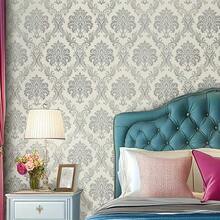 1 rollo de papel tapiz autoadhesivo de estilo damasceno beige, papel tapiz floral europeo impermeable y removible de vinilo, papel de contacto, decoración del hogar DIY, mural, adecuado para sala de estar, dormitorio, cocina, pared de fondo, armario, mesa, renovación de muebles, fácil de instalar, tamaño 45 cm * 500 cm/300 cm/100 cm - Plateado - Ver 5