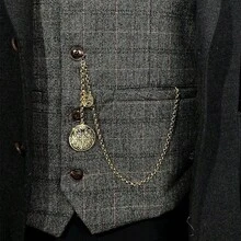 Vintage British Gentleman Suit Vest Chain, Long Chain, Multi-Purpose Brooch, Pocket Watch Chain, Waist Chain, Key Chain Accessories - 1PC - View 4