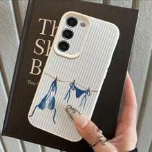 1个TPU材质清新夏日甜美条纹泳装图案手机壳，兼容三星S24/S23/S22/S21/S20FE/S10/A73/A72/A71/A55/A54/A53/A52/A51/A50/A33/A34/A32/A31/A25/A23/A21S/A15/A14/A13/A12、红米Note13Pro/Note12/Note11/Note9S/Note8/10A/9C/9A，防震软壳保护套，时尚美观，是送给女朋友/男朋友/情侣/丈夫/朋友/闺蜜/妻子/生日礼物的理想之选。 - 白色 - 查看 3