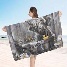 1pc Extra Large & Super Absorbent Quick Dry Beach Towel, High-Density Bathtub Pattern Beach Blanket, Suitable For Travel, Swimming Pool, Bathroom, Gym, Outdoor Adventure - Multicolor - View 11