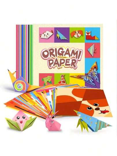 54/80/108/152pcs Creative Colorful Origami Paper Set, Includes Various Unique Patterns Like Animals, Prints, And Daily Life Themes. Suitable For DIY Crafts And Educational Activities, Helps Improve Focus, Ideal For Classroom Projects And Party Favors. Great Birthday Gift For Children And Adults, As Well As Holiday Presents For Kids.