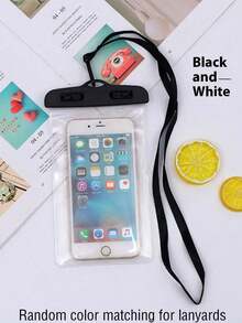 Laser Inflatable Waterproof Phone Pouch, Shock Proof Waterproof Swimming Phone Bag With Lanyard, Transparent Touch Screen Phone Case For Outdoor/Floating/Swimming Activities, Random, Beach Essentials, Beach Accessories, Pool Float, Pool Inflatable - White - View 13