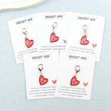 Heartfelt "Pocket Hug" Keychain, Comes With Personalized Message Card - Gold Alloy Pendant, Cartoon Heart Design, Includes Paper Card, Ideal Gift For Valentine's Day, Mother's Day, Teacher's Day - Perfect For Teachers, Girlfriends, Moms, Best Friends, Also Suitable As Car Accessories, Bag Charms, Filled With Campus Vibe, Cute Goth Style, Y2K Fashion - Multicolor - View 14