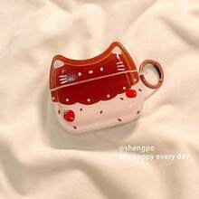 1 套全新可爱不对称猫咪草莓设计无线蓝牙耳机保护套，兼容苹果 Pro 第三/四代 - 彩色 - 查看 7