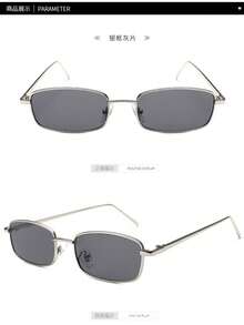 Men's New Square Metal Fashion Fashion Glasses - Dark Grey - View 2