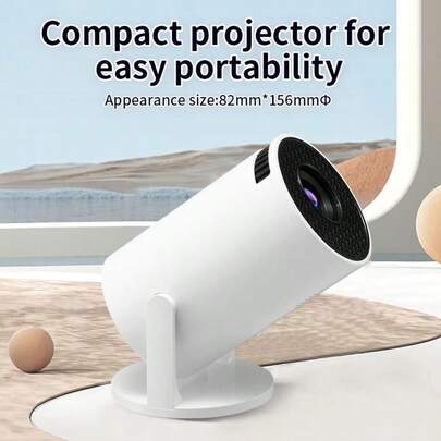 1080P Mini Portable Projector - Supports Wireless & Wired Connection, Suitable For Bedroom/Camping Home Theater, Compatible With Smartphone Sync, Compact & Portable For Travel
