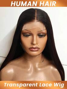 Straight Lace Front Wigs 5*5 Closure Wig Human Hair Pre Plucked 200% Density Transparent Lace Frontal With Baby Hair Wigs Suitable For Women Daily Use - Natural Black - View 6