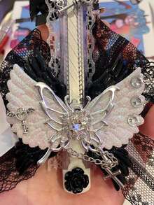 1 把暗黑艺术刀 时尚前卫的蝴蝶装饰雕刻刀 手工制作和拆箱必备配件 适合日常使用 - 黑色 - 查看 5