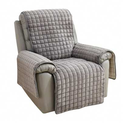 Velvet Recliner Chair Cover: Quilted Furniture Protector Slipcover For Home Use