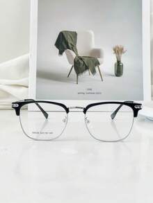 MELINDA MODA Eyeglass Frames For Women And Men, Metal Fashion - Đen Bạc - Xem 3