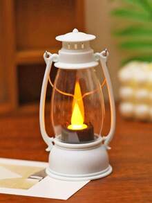 1pc Vintage Handheld LED Lantern Light (With Battery), Indoor Tabletop Decor LED Night Light, Home Decor Lantern Light, Wedding Party Holiday Camping Decor LED Oil Bottle Night Light - Yellow Light - View 16
