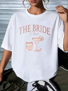 The Bride Club Cocktail Party Shirt For Wedding Celebration Bridal Shower Bachelorette Outfit Women's Fun Tee - trắng - Xem 2