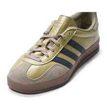 Adidas 女士 Gazelle 室内轻便休闲运动鞋 JR2404 - 金/極光青灰/奇妙貨物褐 - 查看 7