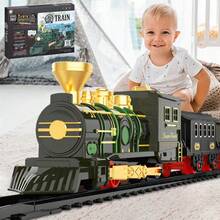 2026 Electric Train, Classic Train Toy With Smoke, Lights And Sounds, Train Track Set, Toddler Model Train Suitable For Children Toys Gifts, New Year Birthday Holiday Gifts (Batteries Not Included) - Color - View 3