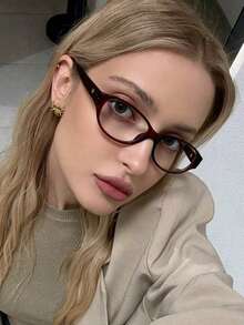 1 Pair Unisex Oblong Casual Street Style Loose Fit Eyeglasses, Versatile For Commuting, Fashion Non-Prescription Glasses, Autumn/Winter - Multicolor - View 11