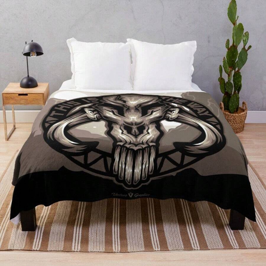 This Is The Way Mandalorian Fleece Throw Blanket, Super Soft Flannel Couch Bed Blanket For Fans, Din Djarin Quote Themed Gift, Lightweight Warm 50x60 Inches - 主圖顏色 - 查看 1