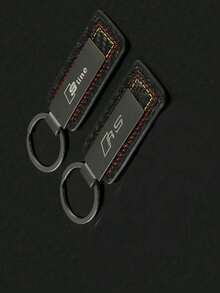 适用于奥迪 RS Sline A4 A5 A3 A6 S5 S6 SQ5 SQ7 Q5 Q7 S4 S5 S6 R8 TT TTS 的真皮汽车标志钥匙扣，汽车钥匙链挂件 - Sline - 查看 2