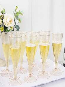 5.5oz Premium Reusable Champagne Flutes, Suitable For New Year, Parties, Weddings, Birthdays, Valentine's Day, And Various Gatherings