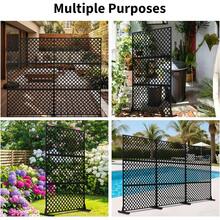 Pantalla de Privacidad Metálica para Interiores y Exteriores - Biombo Decorativo de 3 Paneles con Base, Cerca de Acero para Balcón, Patio y Jardín - 44 x 72 pulgadas - Ver 7