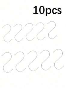 Stainless Steel S-Shaped Hanging Hook, Wall-Mounted Coat & Hat Storage Hook, Closet Kitchen Bathroom Drill-Free Metal Hanger - Multicolor - View 13