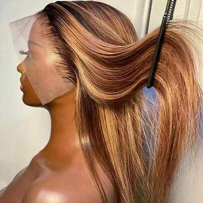 Halloween Hair 200 Density 13x4 Highlight Honey Blonde Straight Hd Lace Front Wig 28 34 Inch Lace Frontal Human Blended Hair Wigs For Women Brazilian Hair Wigs 5x5 Put On And Go Glueless Lace Closure Wigs For Women