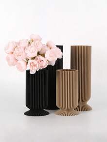 1件3D打印干花木质家居装饰品，玉米秸秆材质 - 简约设计花瓶，适合作为男女生日/毕业礼物，家居装饰花瓶，桌面摆件 - 彩色 - 查看 12