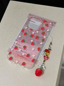 IMD树脂草莓花彩绘防摔手机壳，兼容 14、14 Pro、14 Pro Max、13、13 Pro、13 Pro Max、11、11 Pro Max、12、12 Pro、12 Pro Max、XR、XS、15、15 Pro、15 Pro Max、16、16 Pro、16 Pro Max、17、17 Pro、17 Air、17 Pro Max，高级防摔手机壳 - 彩色 - 查看 3