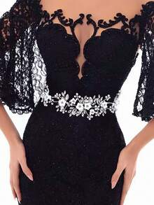 新娘合金花卉腰带，奢华优雅婚礼腰带时尚新娘礼服配饰 SH353 情人节配饰