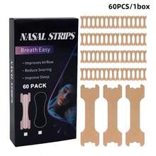 60 tiras para ronquidos, tiras nasales para respiración, tiras de fuerza extra para dormir, color negro - negro - Ver 11
