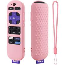 Glow Green Remote Cover Replacement For Roku Voice Remote (Official) Controller RCA1R, RC-GZ1 - Glowing In The Dark - Silicone Case With Lanyard For Roku Players, Audio And TV - 粉色 - 查看 1