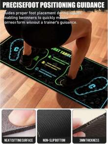 1pc 35x80cm (13.78x31.5 Inches) High Density Diatomite Yoga Mat | Non-Slip Wear-Resistant Fitness Training Mat | With Foot Position Guide Line Suitable For Squats, Yoga, Strength Training | Suitable For Wooden Floor, Tile, Cement | Washable And Easy To Clean, High Rebound Multi-Functional Exercise Mat For Home Gym, Yoga Equipment, Pilates Equipment, Yoga Accessories, Pilates Accessories, Gym Fitness Equipment - Multicolor - View 7