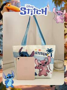Disney Licensed Official 1 Pc Stitch Pattern Mischievous Stitch Tote Bag Daily Storage And Organization High-Capacity Foldable Tote Bag Shoulder Bag Lightweight Handbag Multiple Models To Choose From Verifiable For Lady/Teenagers/Teens/Young Adults/Zoomers/Women Perfect For Daily/Shopping/ Toiletries Bag Travel Toiletry Bag Wash Bag Shower Bag Waterproof Bag Large Capacity For Women Packing Cubes Travel Essentials For Women Travel Must Haves Bags For Traveling Holiday Essential - Blue - View 5