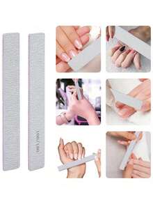 5/15/50pcs Professional Nail Files, 180/100 Grit Natural Nail Files, Double-Sided Washable Fine Textured Nail Files, Suitable For Home And Salon Use - Multicolor - View 7
