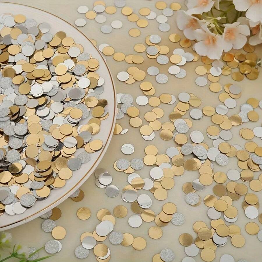 1000 hạt giấy kim tuyến tròn - Hoàn hảo để rắc lên bàn trong các bữa tiệc sinh nhật và đám cưới, trang trí bàn tiệc cưới, lấp lánh, kim sa, giấy kim tuyến trang trí bàn tiệc, phù hợp cho trang trí tiệc sinh nhật, dùng để lấp đầy bóng bay trong suốt, ném trong đám cưới, Ngày Valentine, Tiệc độc thân/tiệc chia tay đời độc thân, Tiệc tốt nghiệp, Tiệc tựu trường, Tiệc theo chủ đề, Tiệc nghỉ hưu, Kỷ niệm.