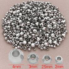 30颗黄铜珠，18K镀金圆珠，2/3/4毫米，无缝光滑，散装小金属隔珠，可堆叠，适用于项链、手链、耳环等首饰制作及DIY工艺品 - 彩色 - 查看 6