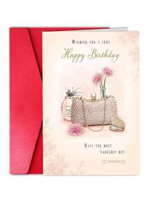 1Pc Piccadilly Greetings Traditional Birthday Card Handbag & Perfume - Multicolor - View 7