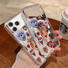 Heart shaped jewelry Happy New Year 2026 Phone Case for  17, 16, 15, 14, 13, 12, 11 Pro Max, Plus New Year Gift for Friends and Family. Simple and Elegant Design, Easy to Charge, Clear Acrylic Magnetic Phone Case - Joyería magnética transparente 17-Transparente-UIYJCIHeart Shaped - Ver 1
