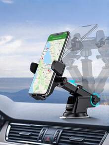 Soporte de ventosa para parabrisas de coche - Brazo retráctil con rotación de 360°, a prueba de golpes y plegable, almohadilla de silicona suave, se adapta a teléfonos de 3-6.2 pulgadas, liberación rápida con una sola mano, compatible con GPS - Soporte para teléfono - Ver 3