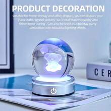 1. 装饰艺术风格灵敏触摸开关LED显示底座。USB供电，可变色艺术支架，适用于3D水晶照片、玻璃球、亚克力艺术品、珠宝、透明材料、树脂等。适用于派对、家居、房间、书桌、办公室装饰。 - 彩色 - 查看 6