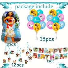 Hasbro Bộ trang trí sinh nhật chủ đề Lilo & Stitch phong cách Hawaii gồm 135 món, bao gồm phông nền hình Lilo, Piglet và Gà trống, cổng bóng bay màu hồng, cam và xanh ngọc, đồ trang trí lá nhiệt đới, tái hiện khung cảnh đảo trong phim hoạt hình. Thích hợp cho tiệc chủ đề mùa hè/dễ thương, có thể kết hợp với ván lướt sóng và phao cứu sinh. - Nhiều màu - Xem 7