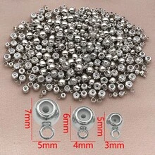 10pcs 18K Gold Plated Stopper Beads Positioning Spacer Beads, 3/4/5mm Silicon Rondelle Insert Brass Stopper Beads For Bracelets Jewelry Necklace Making - Multicolor - View 6