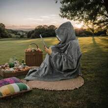 Loose Hooded Long Plush Bathrobe Set - Black Grey Pink Cow Print Color Choices, Pocketed Elastic Soft Polyester Fabric, Thick Warm Fluffy Loungewear With Cozy Hood, Comfortable Sleep Robe For Women Suitable For Autumn Winter Home Leisure & Nighttime Wear - 灰色 - 查看 10