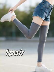 1 Pair Unisex Knee-High Leg Sleeves, With UV Protection, Breathable, Moisture-Wicking, Compression Function, Suitable For Cycling, Running, Basketball And Daily Wear - Multicolor - View 12