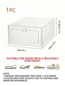 6/12pcs Waterproof Transparent Plastic Shoe Boxes - Multifunctional Stackable Rectangular Sports Shoes Storage Display Boxes, Suitable For Wardrobe, With Magnetic Transparent Foldable Shoe Boxes, Dustproof Shoe Boxes, Unisex - Multicolor - View 18