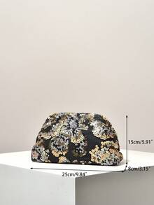 Túi cầm tay đính kim tuyến thêu hoa, túi xách dự tiệc thanh lịch, phụ kiện tốt nghiệp, đồ dùng đám cưới, quà tặng cho nữ, quà tặng ngày Valentine (mẫu ngẫu nhiên) - Nhiều màu - Xem 7