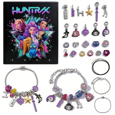 Mattel 1pc K-POP Demon Hunt Girl Group Bracelet Fashion DIY Bead Chain Alloy Oil Drop Jewelry